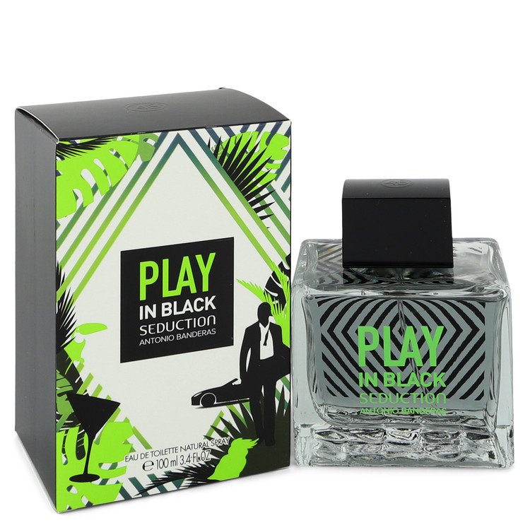 Play In Black Seduction Eau De Toilette Spray 3.4 oz (100ml) 4 play in black seduction by antonio banderas p550234