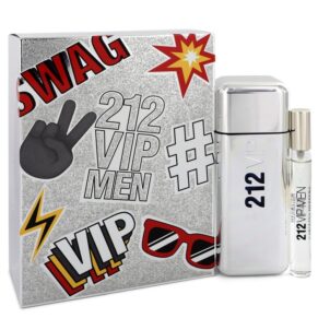 212 Vip Men Gift Set: 3.4 oz (100 ml) Eau De Toilette Spray + .34 oz Mini EDT Spray by Carolina Herrera