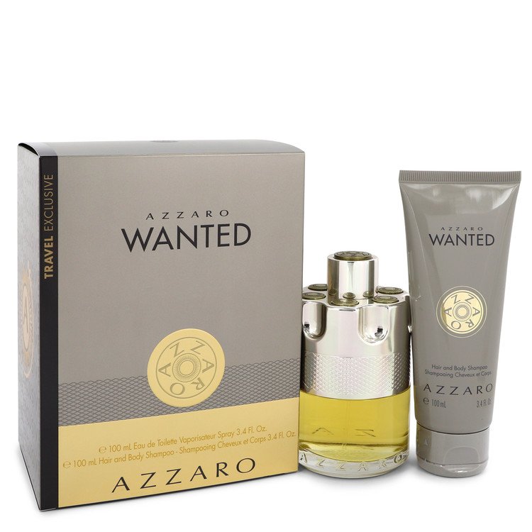 Azzaro Wanted Men Gift Set: 3.4 oz (100 ml) Eau De Toilette Spray + 3.4 oz (100 ml) Shower Gel by Azzaro