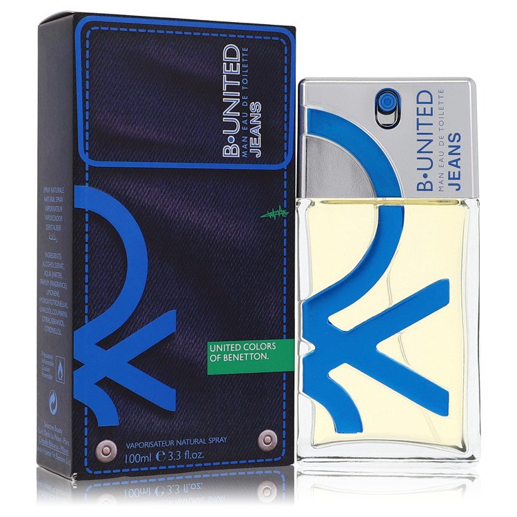 B United Jeans Men Eau De Toilette Spray 3.3 oz (100 ml) by Benetton