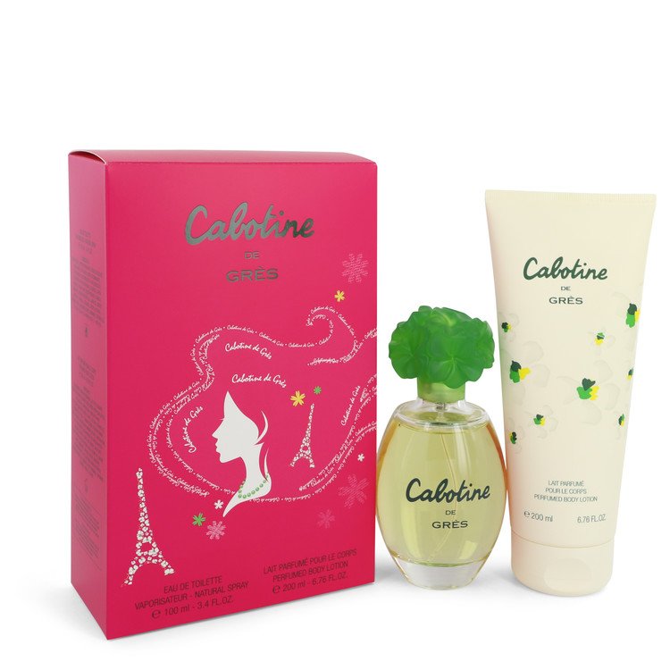 Cabotine Women Gift Set: 3.4 oz (100 ml) Eau De Toilette Spray + 6.7 oz (200 ml) Body Lotion by Parfums Gres