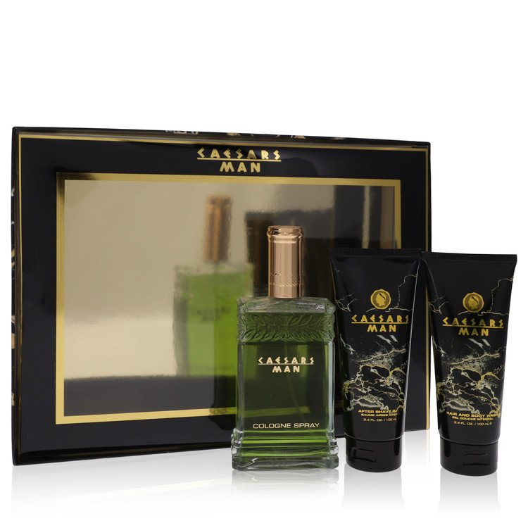 Caesars Men Gift Set: 4 oz (120 ml) Cologne Spray + 3.3 oz (100 ml) Shower Gel + 3.3 oz (100 ml) After Shave Balm by Caesars