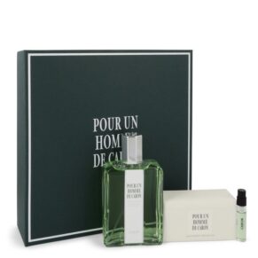Caron Pour Homme Men Gift Set: 4.2 oz (125 ml) Eau De Toilette Spray + 3.3 oz (100 ml) Soap + .06 oz Vial (Sample) by Caron