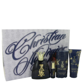 Christian Audigier Men Gift Set: 3.4 oz (100 ml) Eau De Toilette Spray + .25 oz MIN EDT + 3 oz (90 ml) Body Wash + 2.75 Deodorant Stick by Christian Audigier