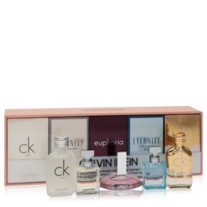 Ck One Women Gift Set: .33 oz Mini EDT CK One + .16 oz Mini EDP in Eternity for Women + .13 oz Mini EDP in Euphoria + .16 oz Mini EDP in Eternity Air + .33 oz Mini EDT in CK One Gold by Calvin Klein