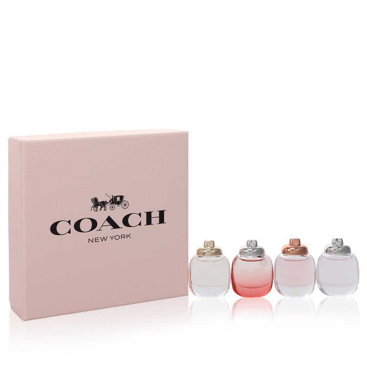 Coach Women Gift Set: Coach .15 oz Mini EDP Spray + Coach .15 oz Mini EDT Spray + Coach Floral .15 oz Mini EDP + Coach Floral Blush .15 oz Mini EDP by Coach