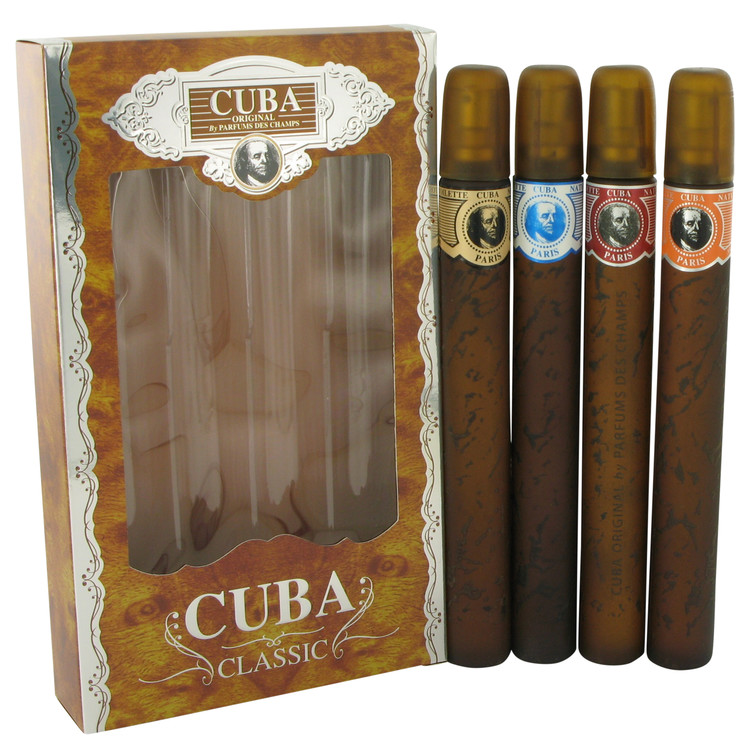 Cuba Blue Men Gift Set: Cuba Variety Set includes All Four 1.15 oz Sprays