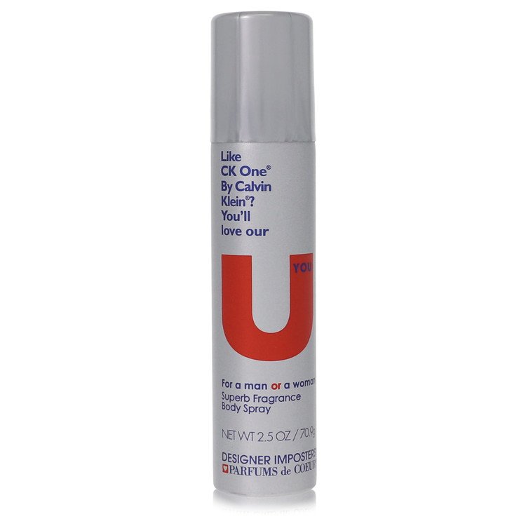Designer Imposters U You Women Deodorant Body Spray (Unisex) 2.5 oz (75 ml) by Parfums De Coeur