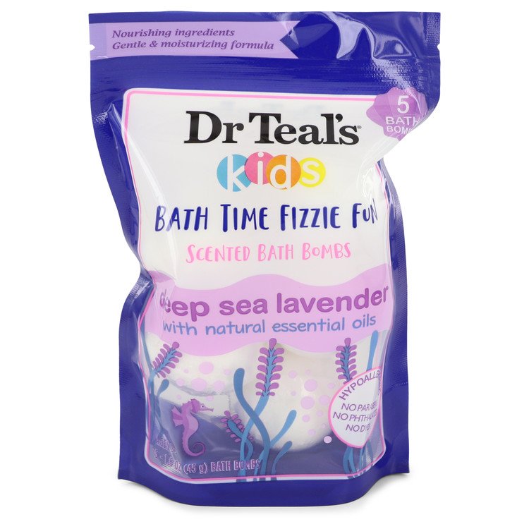 Dr Teal's Ultra Moisturizing Bath Bombs Men Five (5) 1.6 oz (50 ml) Kids Bath Time Fizzie Fun Scented Bath Bombs Deep Sea Lavender with Natural Essential Oils (Unisex) 1.6 oz (50 ml) by Dr Teal's