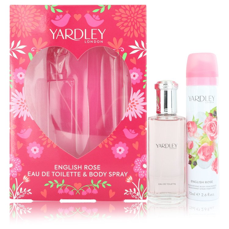 English Rose Yardley Women Gift Set: 1.7 oz (50 ml) Eau De Toilette Spray + 2.6 oz Deodorant Spray by Yardley London
