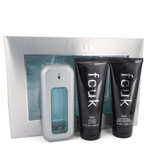 Fcuk Men Gift Set: 3.4 oz (100 ml) Eau De Toilette Spray + 6.7 oz (200 ml) After Shave Balm + 6.7 oz (200 ml) Shower Gel by French Connection