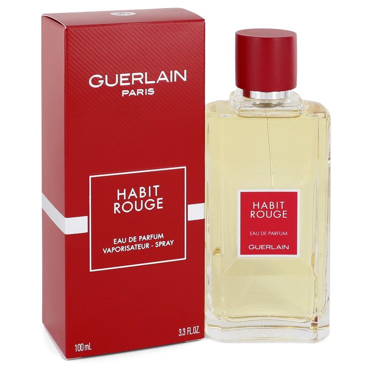 Habit Rouge Men Eau De Parfum Spray 3.3 oz (100 ml) by Guerlain