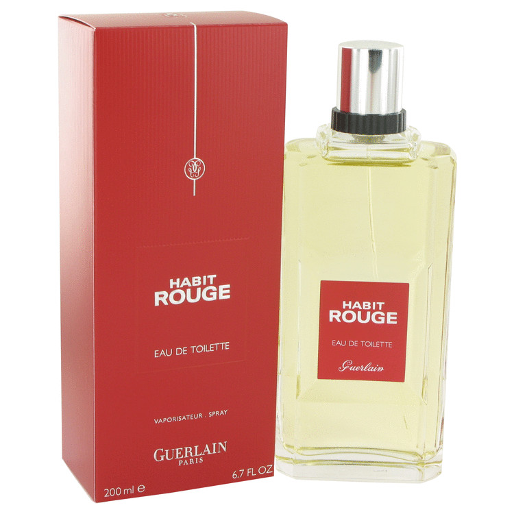 Habit Rouge Men Eau De Toilette Spray 6.8 oz (200 ml) by Guerlain