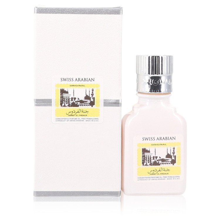 Jannet El Firdaus Men Concentrated Perfume Oil Free From Alcohol (Unisex White Attar) .30 oz by Swiss Arabian