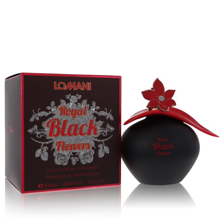 Lomani Royal Black Flowers Women Eau De Parfum Spray 3.4 oz (100 ml) by Lomani
