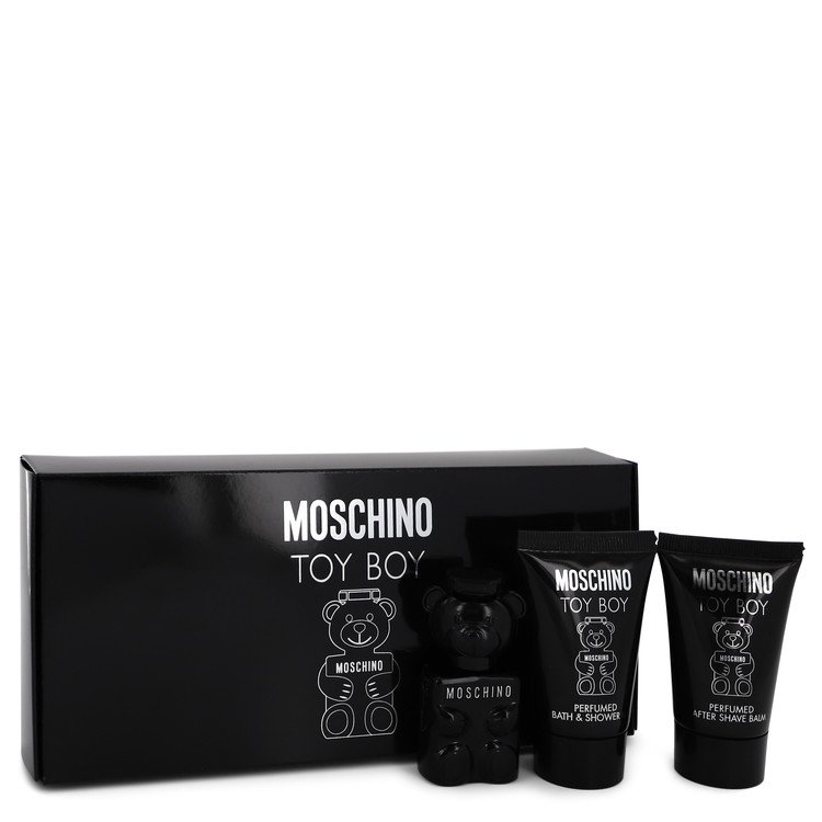 Moschino Toy Boy Men Gift Set: .17 oz Mini EDP + .8 oz Shower Gel + .8 oz After Shave Balm by Moschino