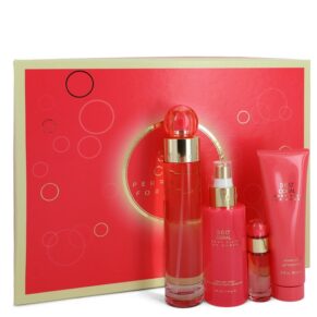 Perry Ellis 360 Coral Women Gift Set: 3.4 oz (100 ml) Eau De Parfum Spray + .25 oz Mini EDP Spray + 4 oz (120 ml) Body Mist Spray + 3 oz (90 ml) Shower Gel by Perry Ellis