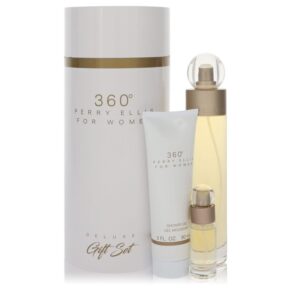 Perry Ellis 360 Women Gift Set: 3.4 oz (100 ml) Eau De Toilette Spray + .05 oz Mini EDT Spray + 3 oz (90 ml) Shower Gel by Perry Ellis