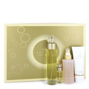 Perry Ellis 360 Women Gift Set: 3.4 oz (100 ml) Eau De Toilette Spray + 4 oz (120 ml) Body Mist + 3 oz (90 ml) Shower Gel + .25 Mini EDT Spray by Perry Ellis