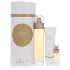 Perry Ellis 360 Women Gift Set: 3.4 oz (100 ml) Eau De Toilette Spray + .75 oz Mini EDT Spray + 3 oz (90 ml) Shower Gel by Perry Ellis
