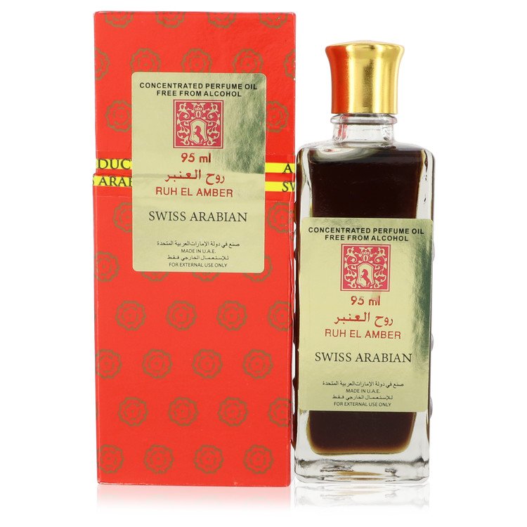 Ruh El Amber Women Concentrated Perfume Oil Free From Alcohol (Unisex) 3.2 oz by Swiss Arabian
