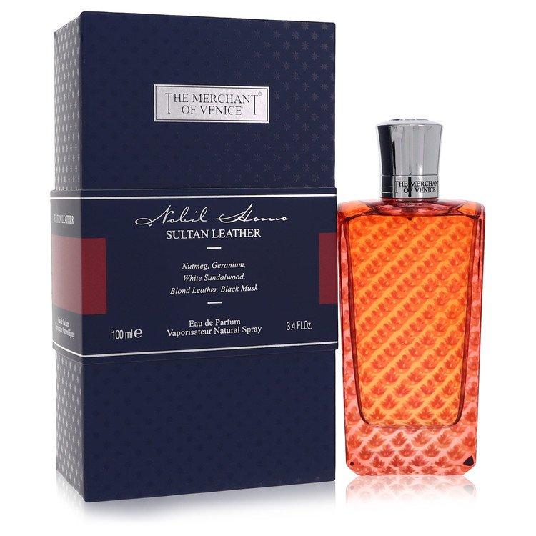 Sultan Leather Men Eau De Parfum Spray 3.4 oz (100 ml) by The Merchant Of Venice